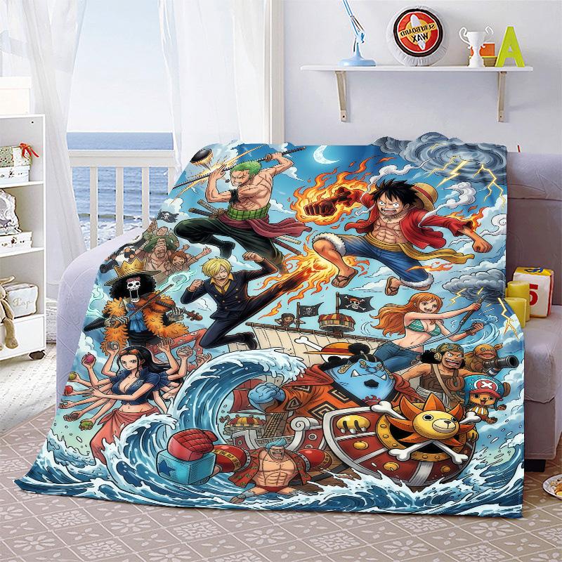 One Piece Soft Flannel Blanket Plush Warm Lightweight Throw for Sofa Bed Couch Cozy Winter Travel Decor Gift -QJY