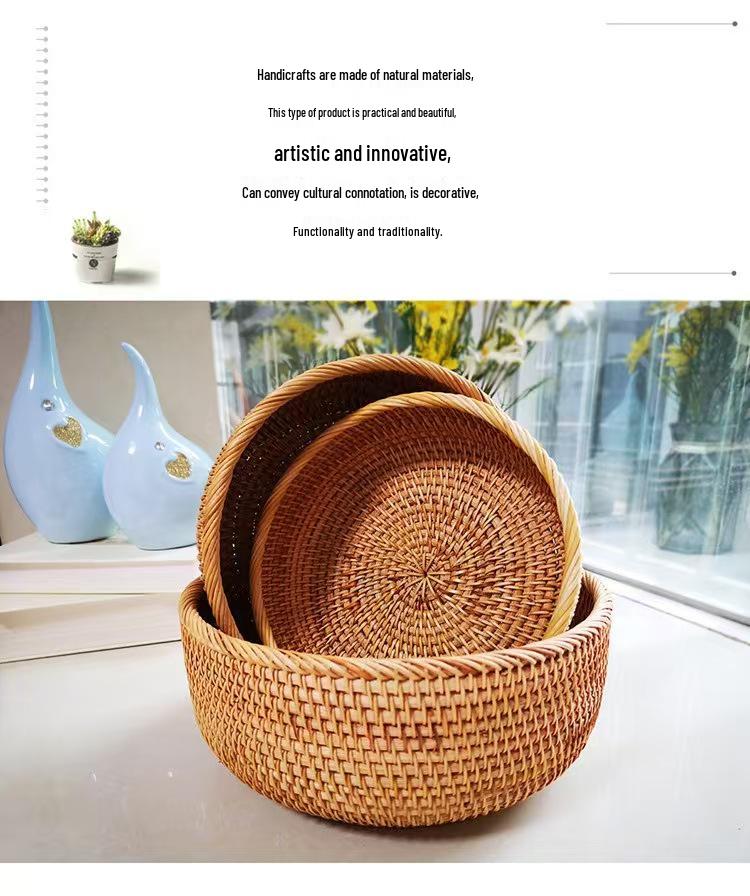 Hand-Woven Autumn Vine Snack Basket for Living Room or Table