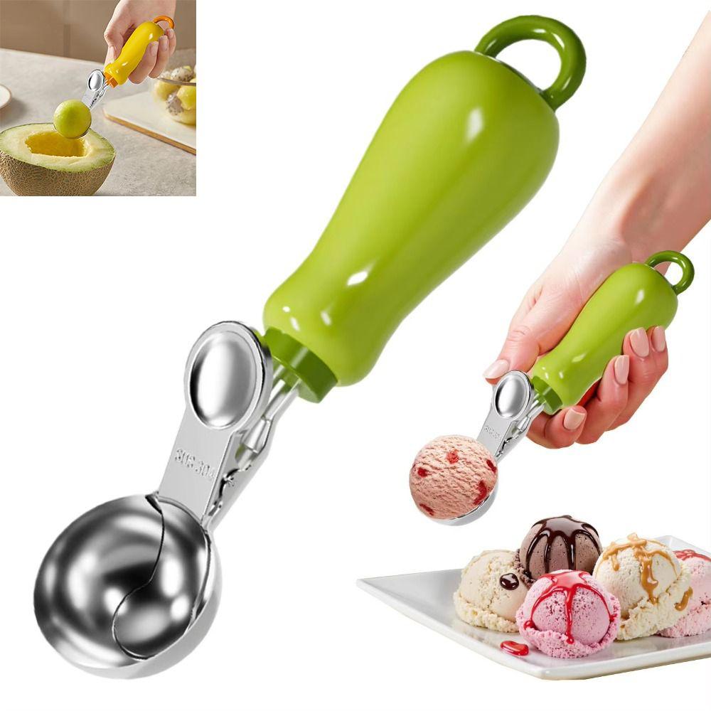 Hangable Ice Cream Scoop Stainless Steel Melon Fruit Ball Scooper Fruit Baller  Ice Cream Dispenser