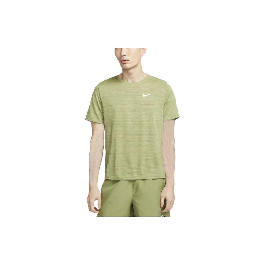 Nike T Shirts Men's Green Crew Neck Moderate Straight Fit DZ4659-334