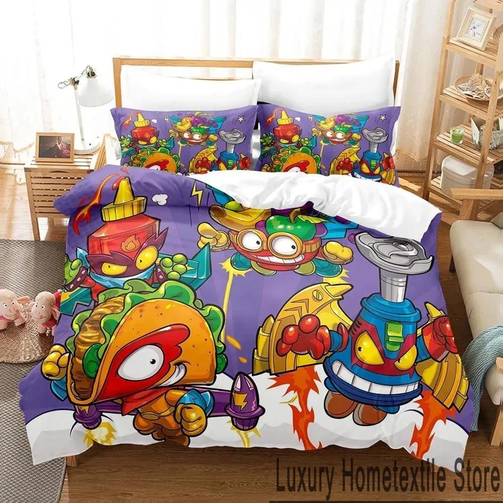 3D Print Super Zings Bedding Set Boys Girls Twin Queen King Size Duvet Cover Pillowcase Bed Boys Adult Home Textileextile