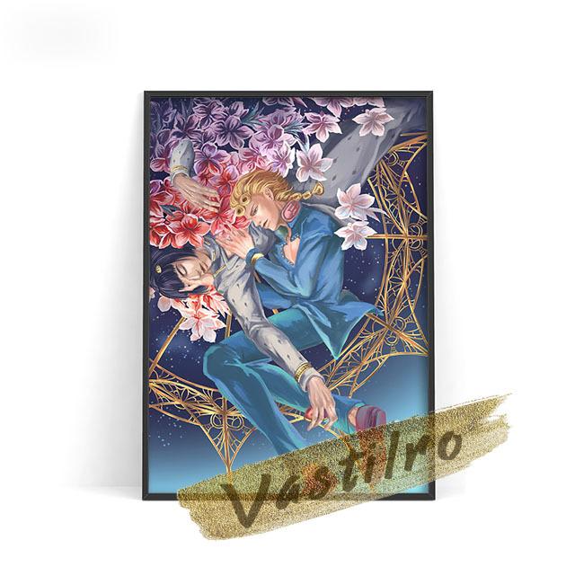 

Странные приключения ДжоДжо, классический популярный плакат с комиксами, японский аниме, персонаж, принт, изображение отаку, украшение для спальни, дома 21cm×30cm NoFrame