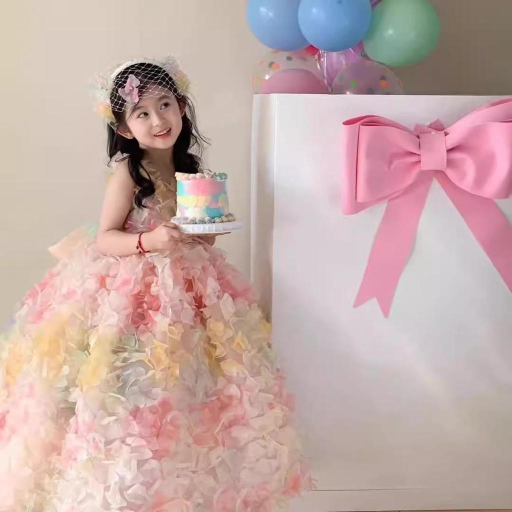 Elegancka sukienka dla dziewczynki na druhnę i przyjęcie urodzinowe - Formalna suknia w stylu księżniczki na wesela i występy.