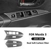 For Mazda 3 2004-2009 Carbon Fiber Car Window Lifter Switch Panel Frame Trim Cover Interior Decoration Sticker Auto Accessories