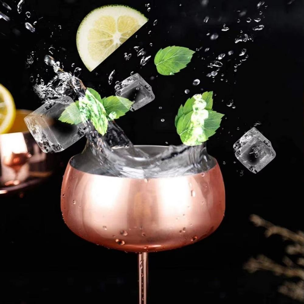 450ml Stainless Steel Cocktail Glass Wide Mouth Champagne Glass Drinkware Goblet  Kitchen