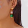 Design Sense Rhinestone Santa Claus Dangle Earrings for Women Red Green Crystal Drop Earrings Friendship New Year Party Jewelry