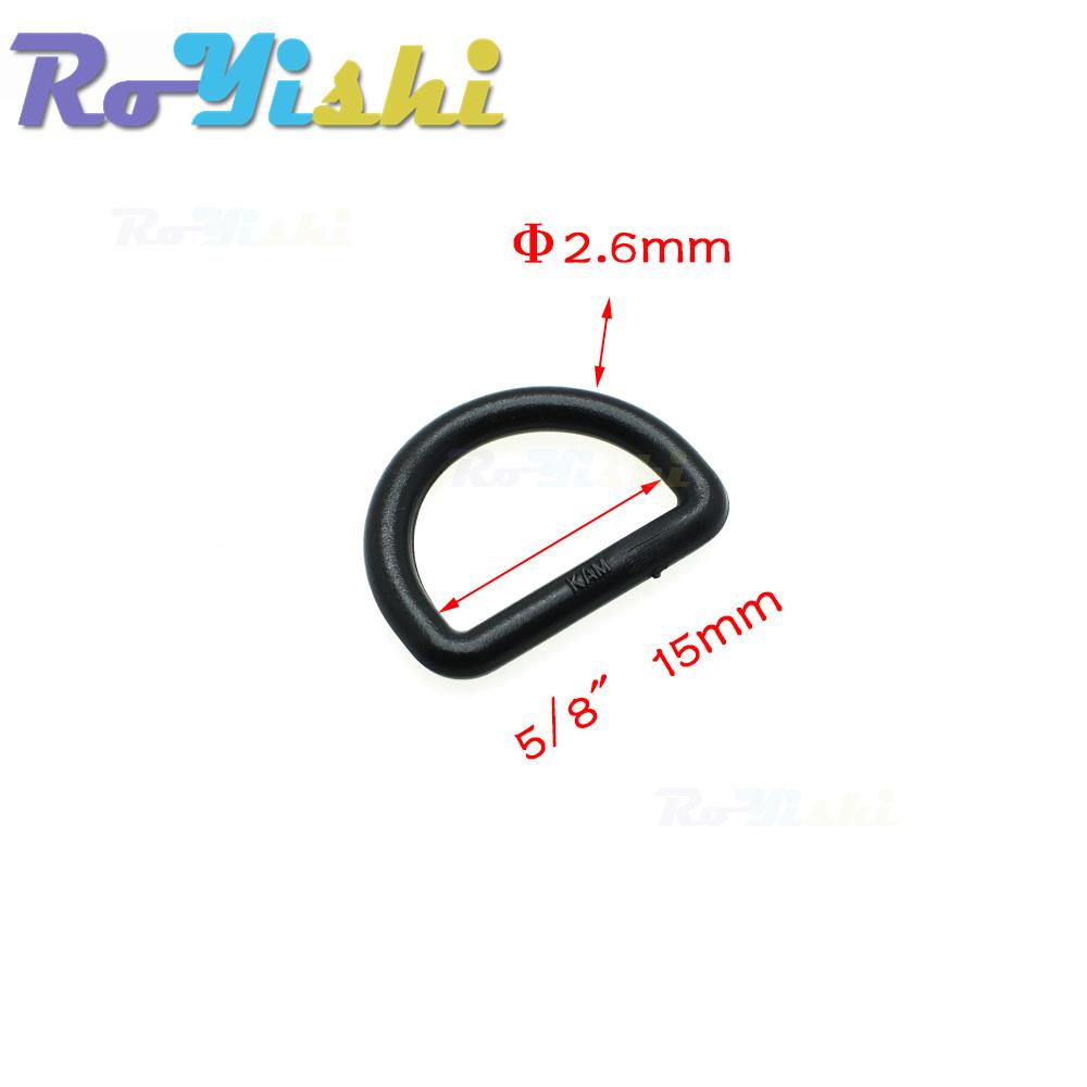 10 Stück/Packung Kunststoff D-Ring Schnallen Gurtbandgröße 10mm 12mm 15mm 20mm 25mm 30mm 38mm 45mm Schwarz