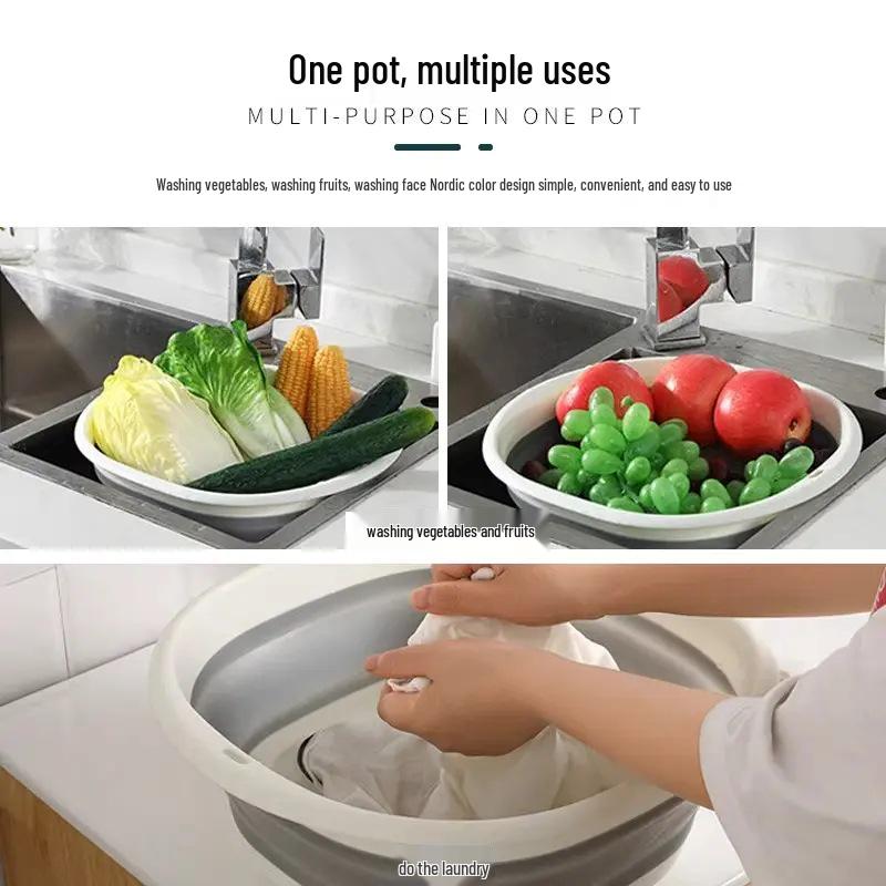 Portable Rectangular Foldable Washbasin for Dorm, Baby, Travel & Household Use