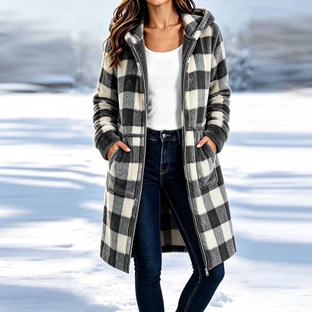 Women's Fashion Casual Flannel Plaid Long Sleeve Jacket Versatile Outerwear for Everyday Wear