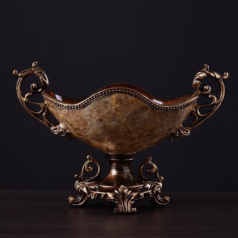 Fruit Bowl Basket European Style Fruit Plate Retro Living Room Candy Plate Large Household Dried Fruit Plate Coffee Table Decoration Ornaments Fruit