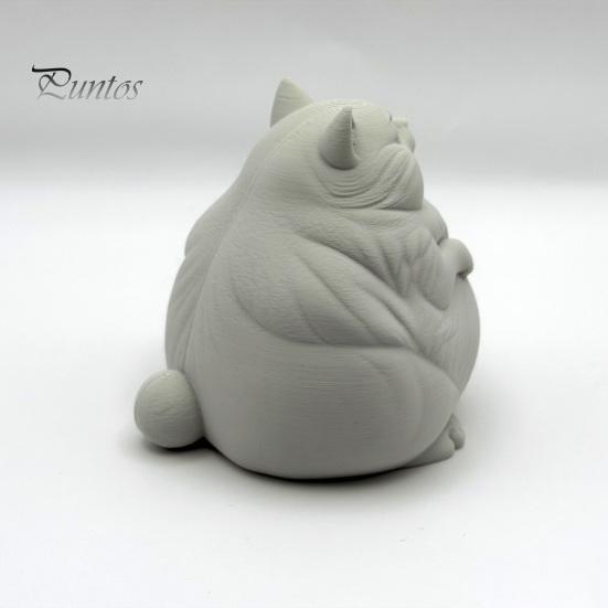 Miniature Fat Cat Sculpture Figurine, Cute Lazy Desk Car Decor with Solid Base, Ornaments for Lovers Mini Calming Statue Office, 3D Printed