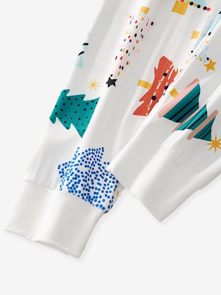 Ensemble Pyjama de Noël Automne/Hiver pour Enfants - Haut à Manches Longues & Pantalon avec Imprimé Dessin Animé