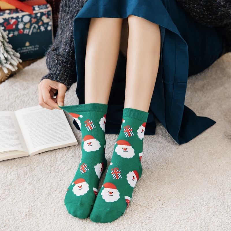 Christmas Socks Woman Funny Santa Claus Christmas Snowman Socks Kawaii Cartoon Animal Girl Cute Christmas Gift Socks