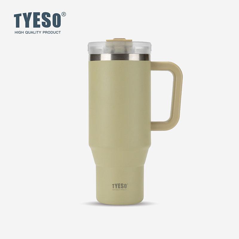 Taishuo Große Kapazität 304 Edelstahl Isolierter Kaffeebecher mit Strohhalm und Autohalterung