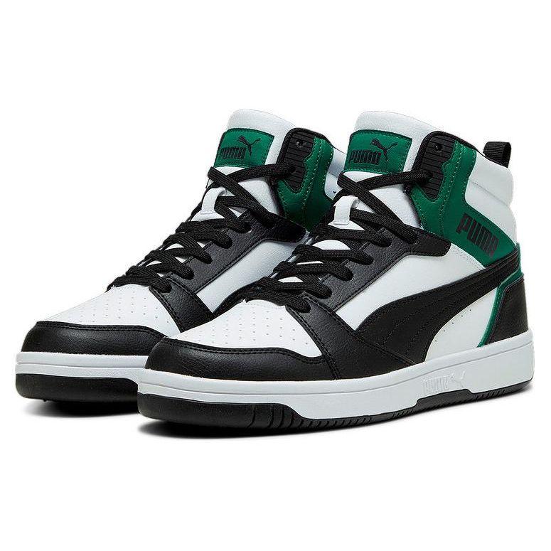 Puma Rebound V6 Lightweight Breathable High-Top Sneakers Unisex Sneakers Black White Green 392326-16