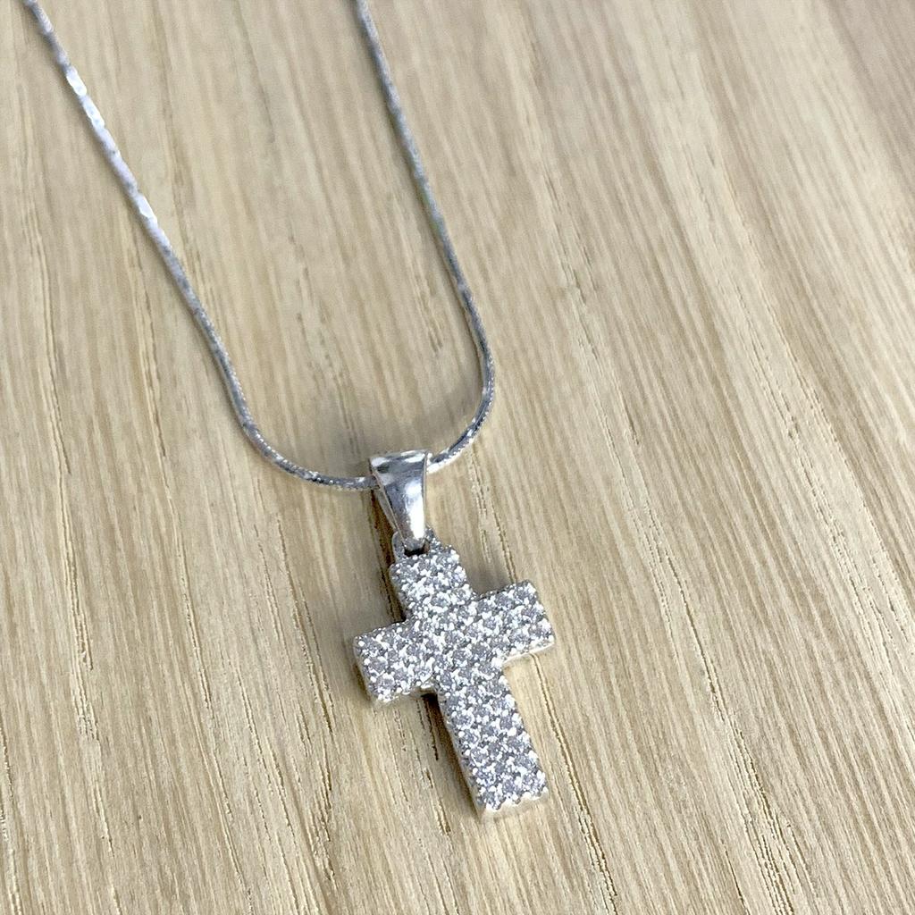 Silver Cross with Cubic Zirkonia (1147443)