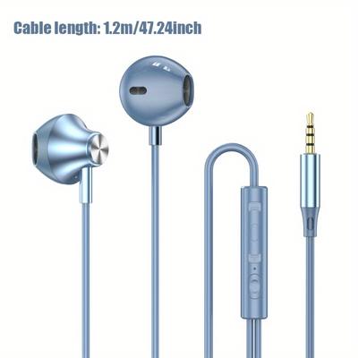 3.5mm/Type C Digital Decoding Earphone Wired In-ear Headphones Gaming Earbuds Metal HiFi Bass Stereo Music Sport Universal Wired Headset with Mic