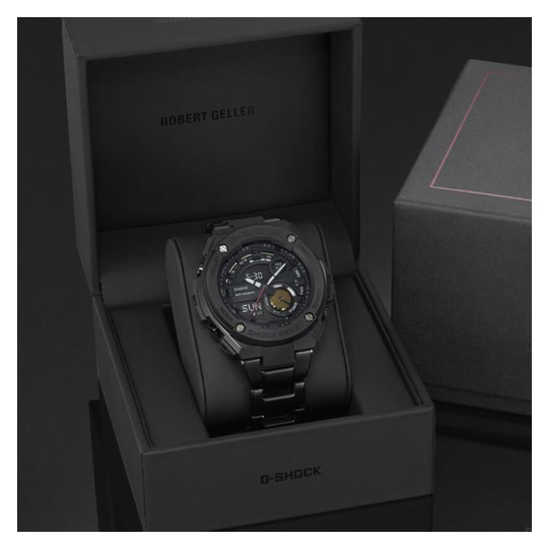 Casio G-STEEL Series-Disc Dual Display Sports Waterproof and Shockproof LED Lighting Quartz Movement Resin Strap Japanese and Korean GST-200RBG-1ER