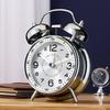 Rechargeable Metal Bell Alarm Clock with Night Light - Super Loud Wake-Up Device for Bedsides, Ideal for Students and Elderly Rooms.