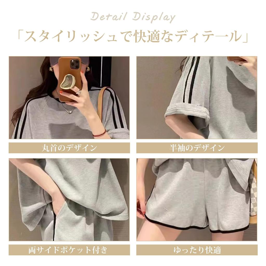 Short Sleeve and Round Summer Solid Loose Stylish Loungewear [Z8two] Women's Set, Shorts, Neck, Outfit, Color, Breathable, Skin-Friendly, Fit,