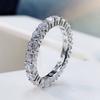 100 %925 Sterling Silver Sparkling 1 Row 3mm High Carbon Diamond Finger Rings For Women Top Quality Party Fine Jewelry