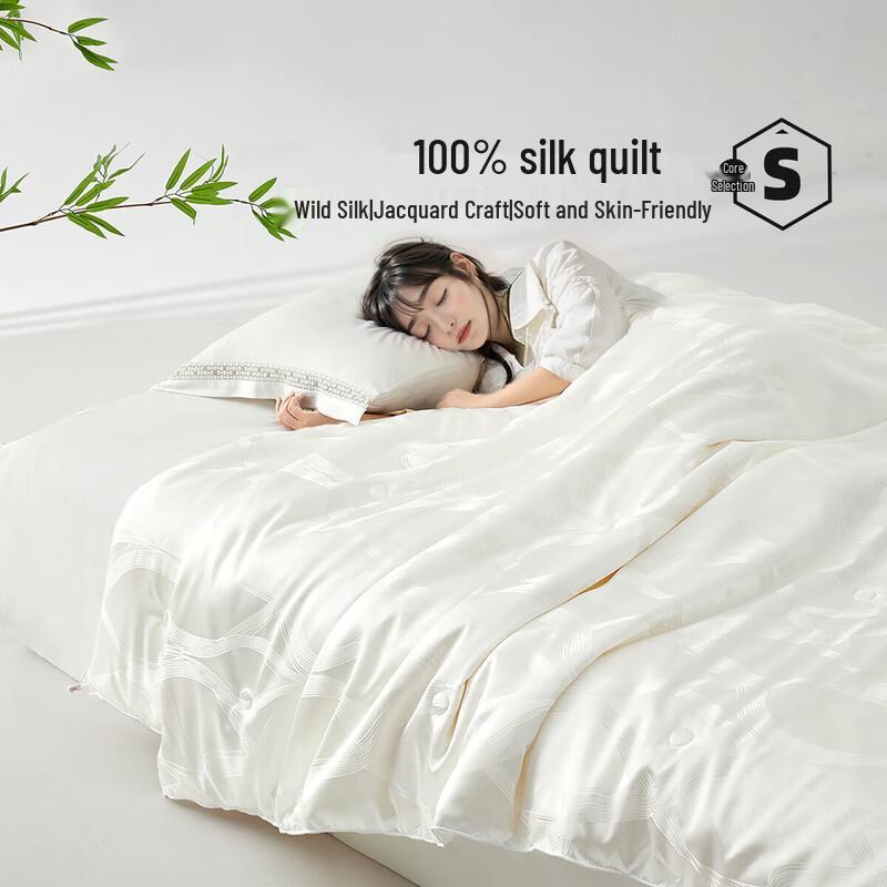 Mercury Fanghua All-Season 100% Tussah Silk Jacquard Duvet Set