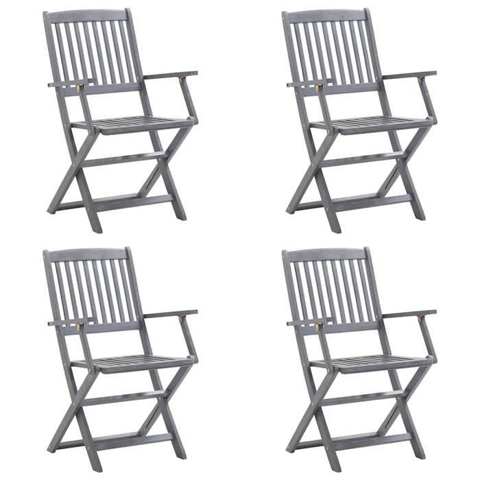 VidaXL Lot de 4 Chaises Pliables d'Extérieur avec Coussins, Sièges de Terrasse, Chaises de Salle à Manger, Meubles de Patio 3064511