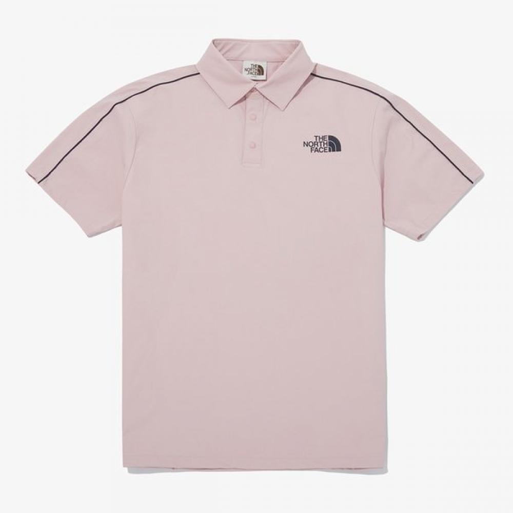 [north Face Official] Nt7pq03l White Label Tech Run Short Sleeve Polo PALE PINK/085