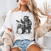 Sloth Drummer T-Shirt, Funny Sloth Music Tee, Sloth Playing Drums Shirt, Lazy Jungle Animal Band Tee, Music Pet Graphic Shirt