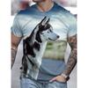 Dog Animal Pattern 3D T-shirt for Summer Men's Casual Round Neck Plus Size T-shirt Top 6XL