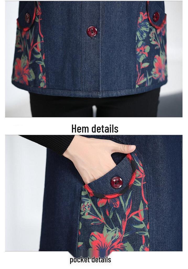 Chic Denim Vest for Middle-Aged Women, Spring/Autumn 2026 Fashion Outerwear