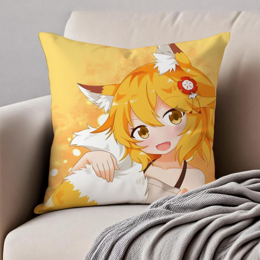 Fashion TThe Helpful Fox SenkoSanS Cartoon Cushion Cover Pillowcase Antidustmite Invisible Zipper Short Plush Sofa Cushion