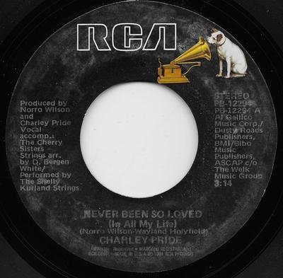 7inch Record CHARLEY PRIDE - Never Been So Loved (In All My Life PB12294 RCA 1981 US Country/Folk Used