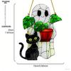 1pc Cute Halloween Ghost Hanging Decor Acrylic Black Cat & Potted Plant Decortive Sun Catchers Window Ornament, Four Seasons Decoration