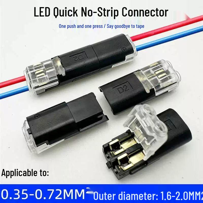 LED Quick Connector: Double Wire No-Strip Terminal for Light Strips