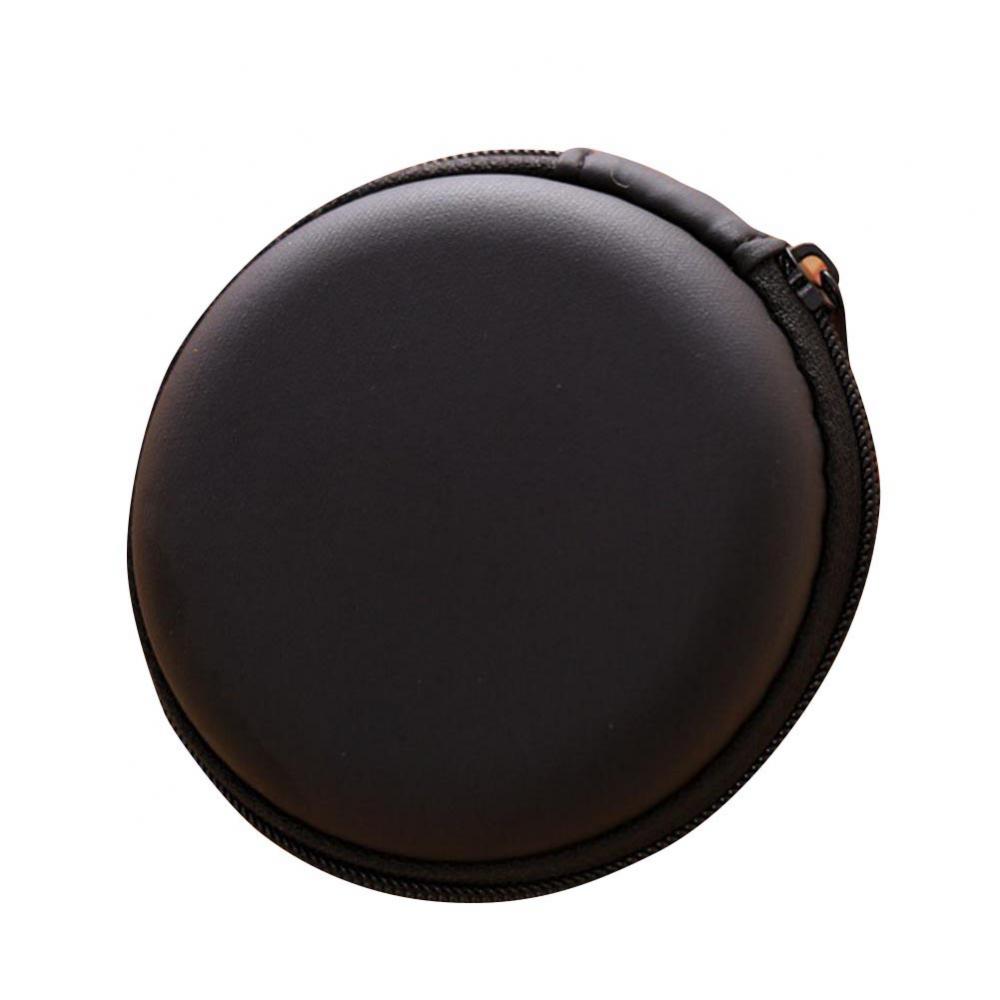 Hot Mini Portable Round Earphone Cable USB Data Cord Storage Bag Zipper Pouch Case