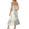 Kvinners Lang Strand Casual Elegant Spaghettistropp Maxi Kjole Blomstret Diskret Flytende Bohemsk Kjole