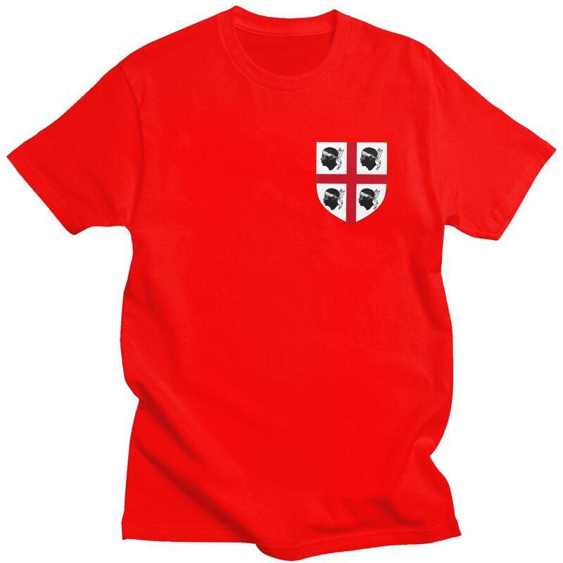 Custom Coat Of Arms Of Kingdom Of Sardinia Flag T Shirt for Men Pure Cotton Casual Tee Short Sleeves Tshirt Loose Fit Clothing