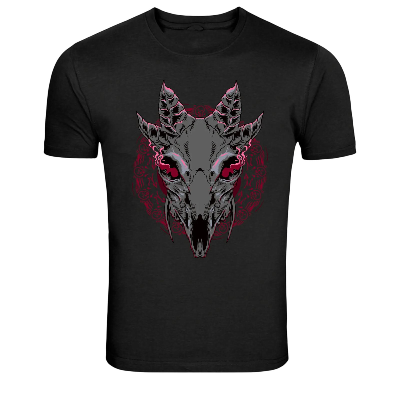 Demon Goat Skull Occult Dark Graphic T Shirt XXL