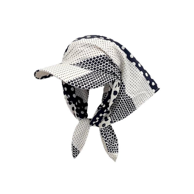 Cappellino da Baseball in Poliestere a Righe Punteggiate con Ricamo per Donna Estiva all'Aperto