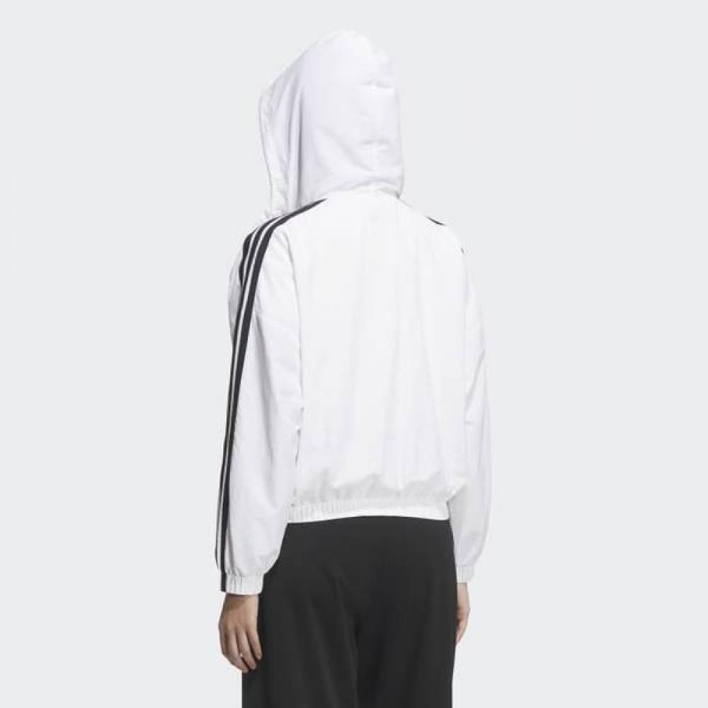 Adidas Women Windbreaker White Casual 3s Woven