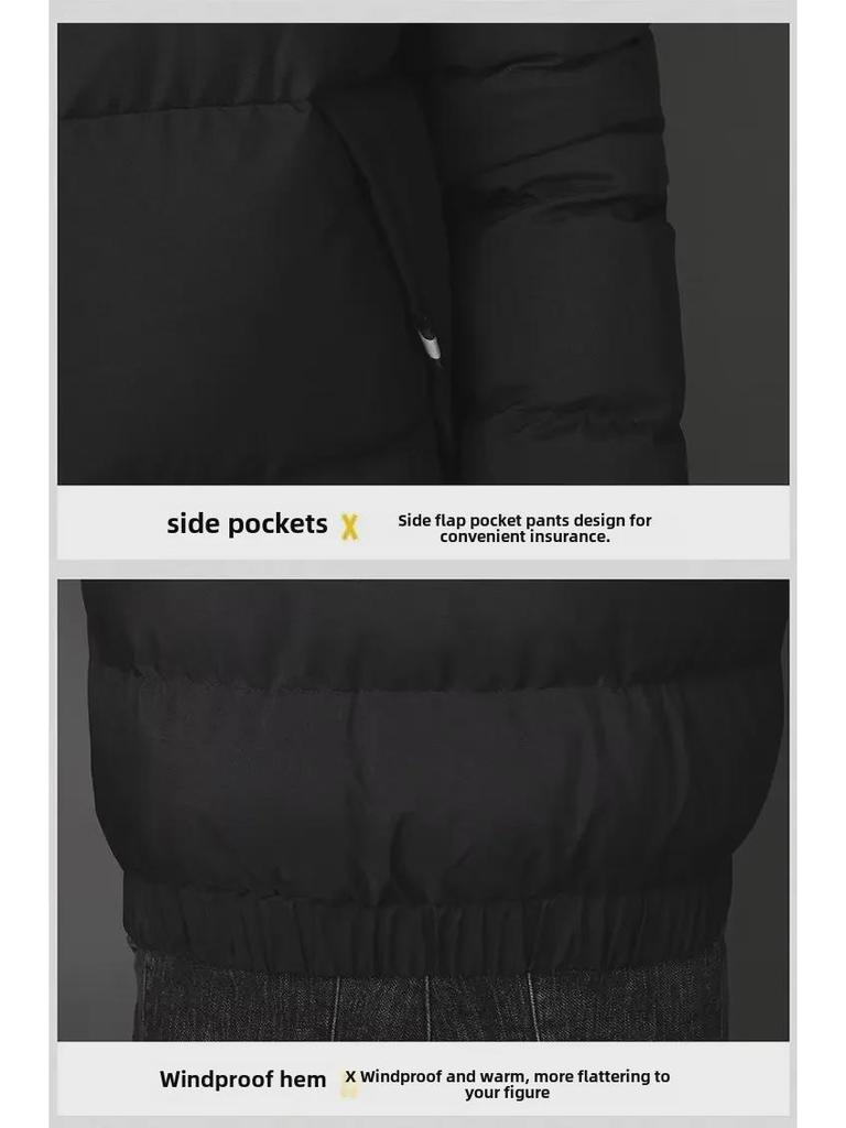 Men's Korean-Style Slim Cotton Jacket - Autumn/Winter Stand Collar, Trendy & Warm