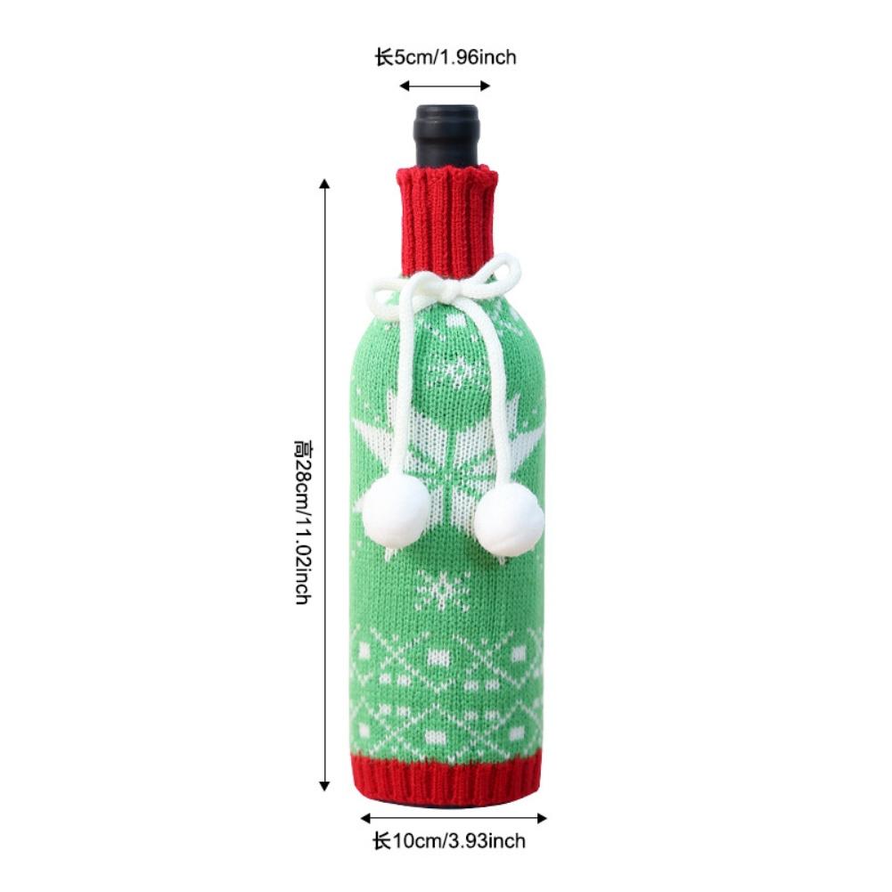 3Pack Knitted Wine Bottle Covers for Holiday Parties Suitable for Adding Festive Touch to Christmas and Seasonal Gatherings