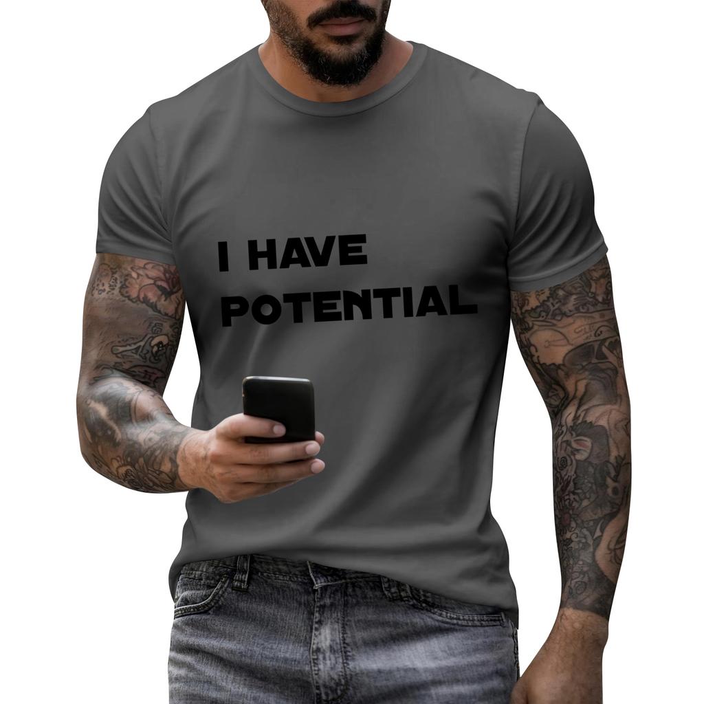 Men's Casual Letter Print Short-Sleeve T-Shirt