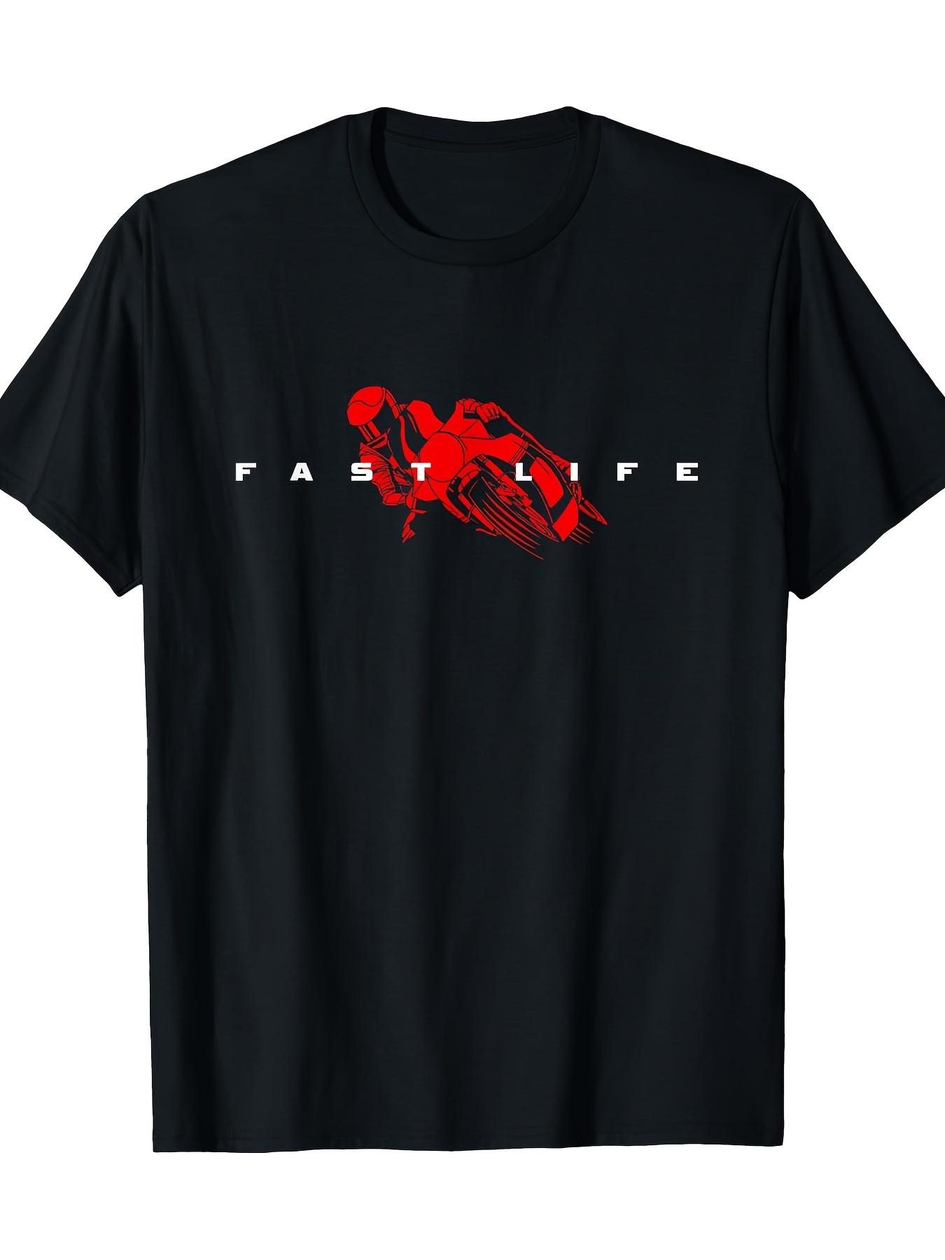 

Printed with motorcycle sports patterns mens casual cotton Oneck shortsleeved Tshirt 4XL