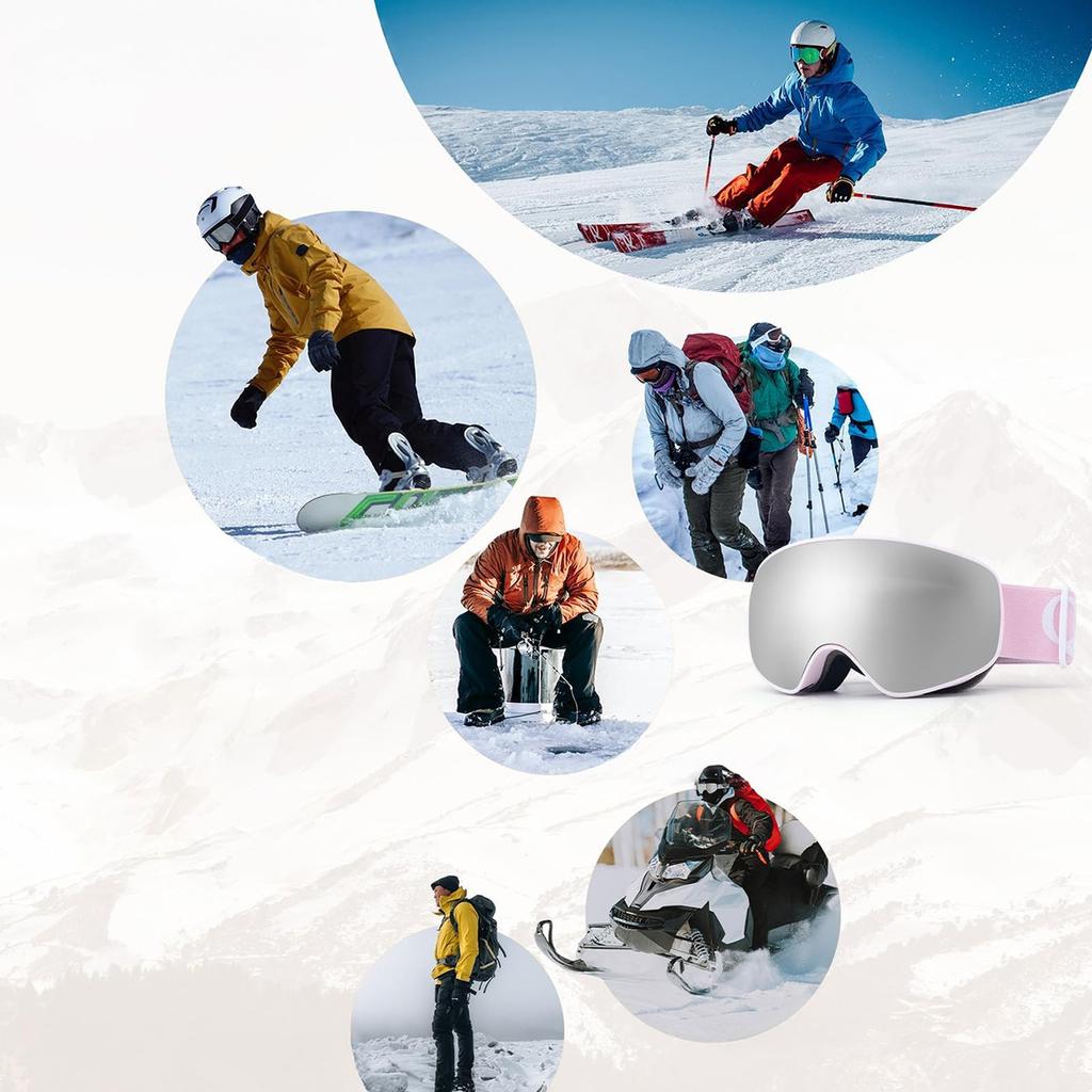 Children's ski goggles anti-fog UV400 M/L - pink