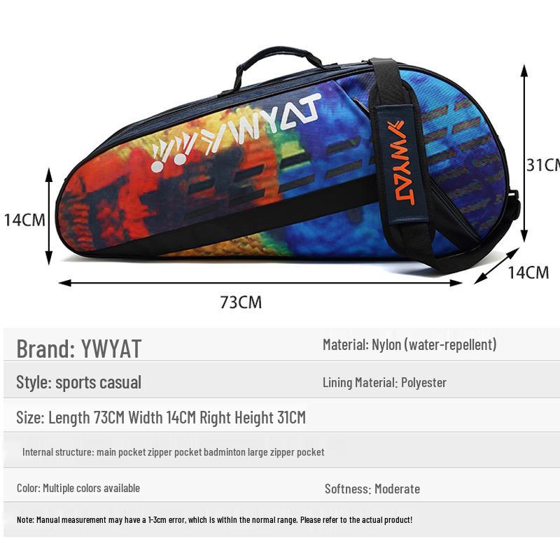 2022 Dual-Shoulder Badminton/Tennis Backpack for Men & Women - Holds 3 Rackets, Large Capacity, Thick Handbag