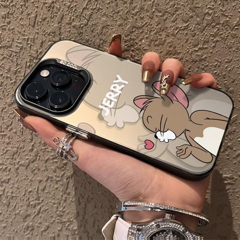 Cartoon Tom Cat Apple 13 Mobile Phone Case Frosted Colored Silver 15promax Case Huawei meta60Pro Redmi K60