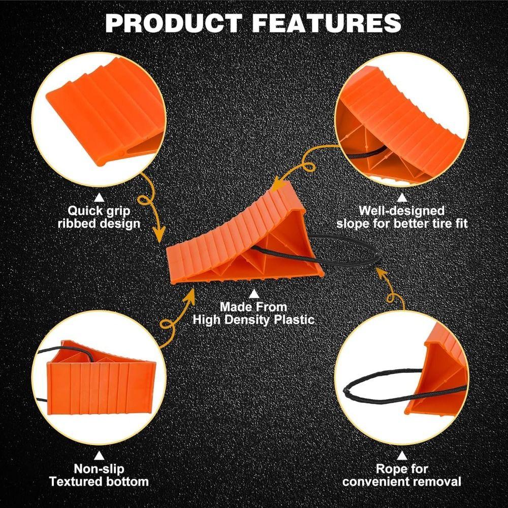 Space-Saving Wheel Chocks For RV With Handles Tire Chocks Wheel Ramp Wheel Alignment Block For RVs