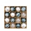 16Pcs Christmas Ball Snowflake Stripe Pattern Christmas Tree Ornaments Luxury Xmas Tree Decorations For Party Wedding New Year